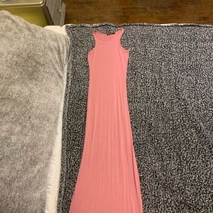 Pink boohoo long tight dress